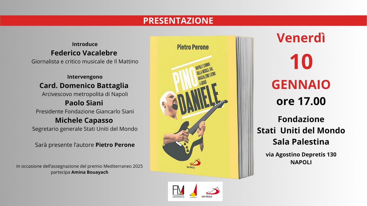 PINO DANIELE presentazione del libro di Pietro Perone edizioni San Paolo