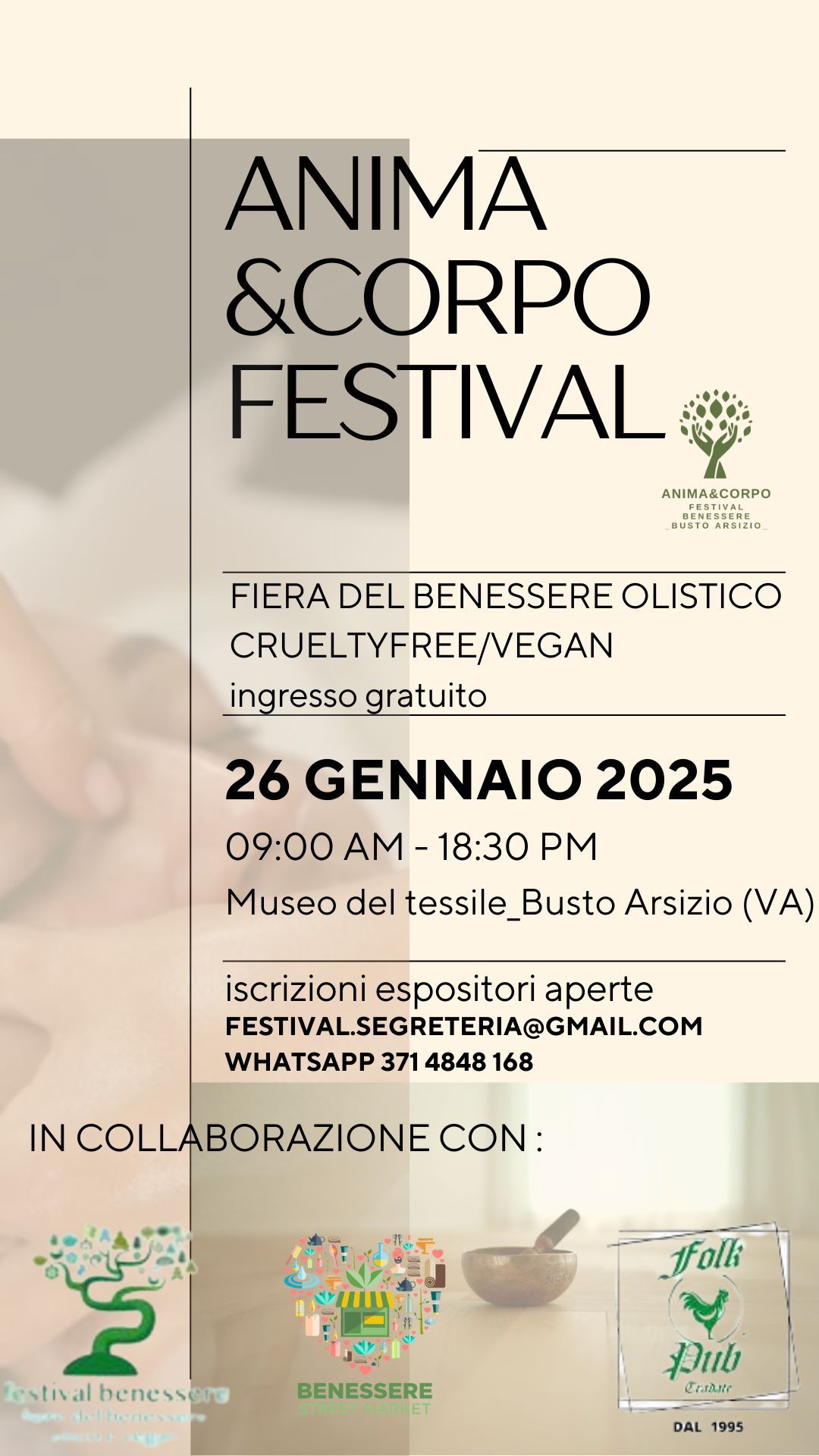 ANIMA E CORPO FIERA DEL BENESSERE :: BUSTO ARSIZIO :: INGR.GRATUITO:: OLISTICA\/CRUELTYFREE\/VEGAN::