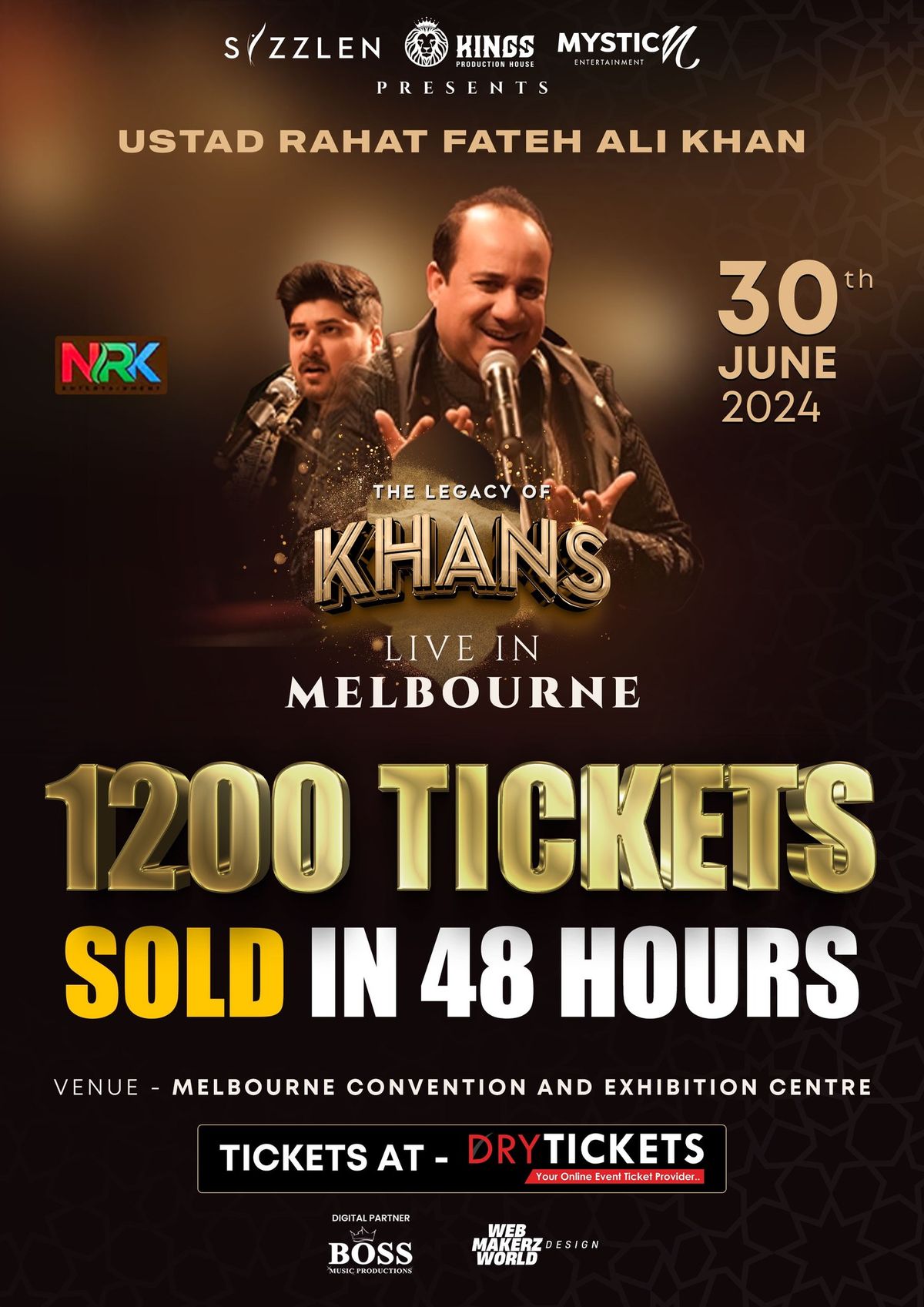 Ustaad Rahat Fateh Ali Khan Live in MELBOURNE 2024: The Legacy of Khans, 30th June 2024 at MCEC
