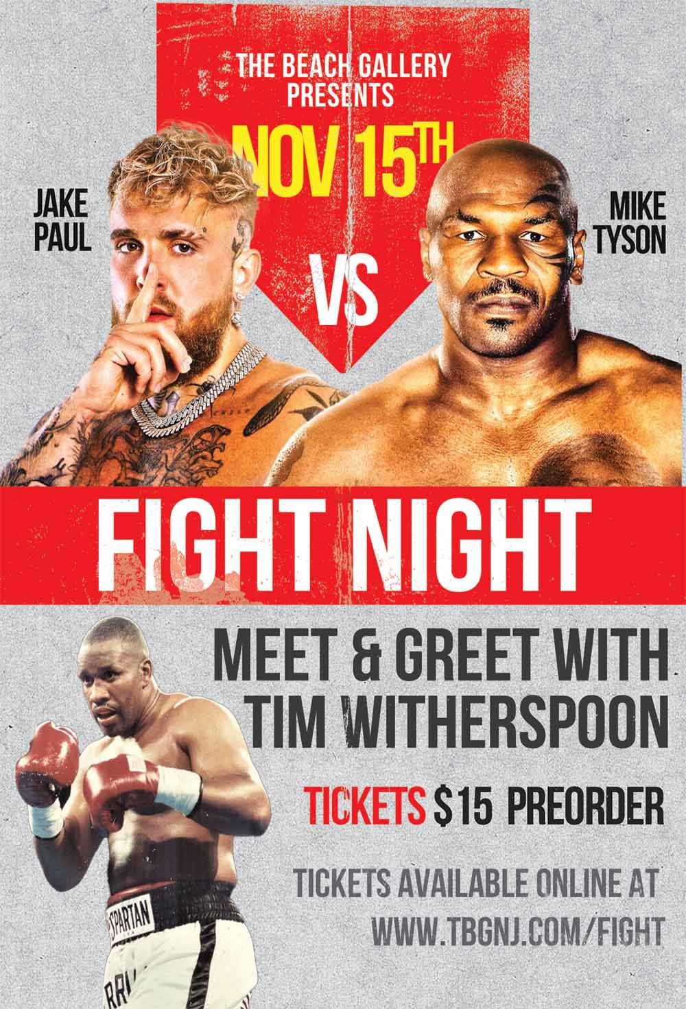 Jake Paul vs. Mike Tyson Fight Night \u2013 Live at The Beach Gallery