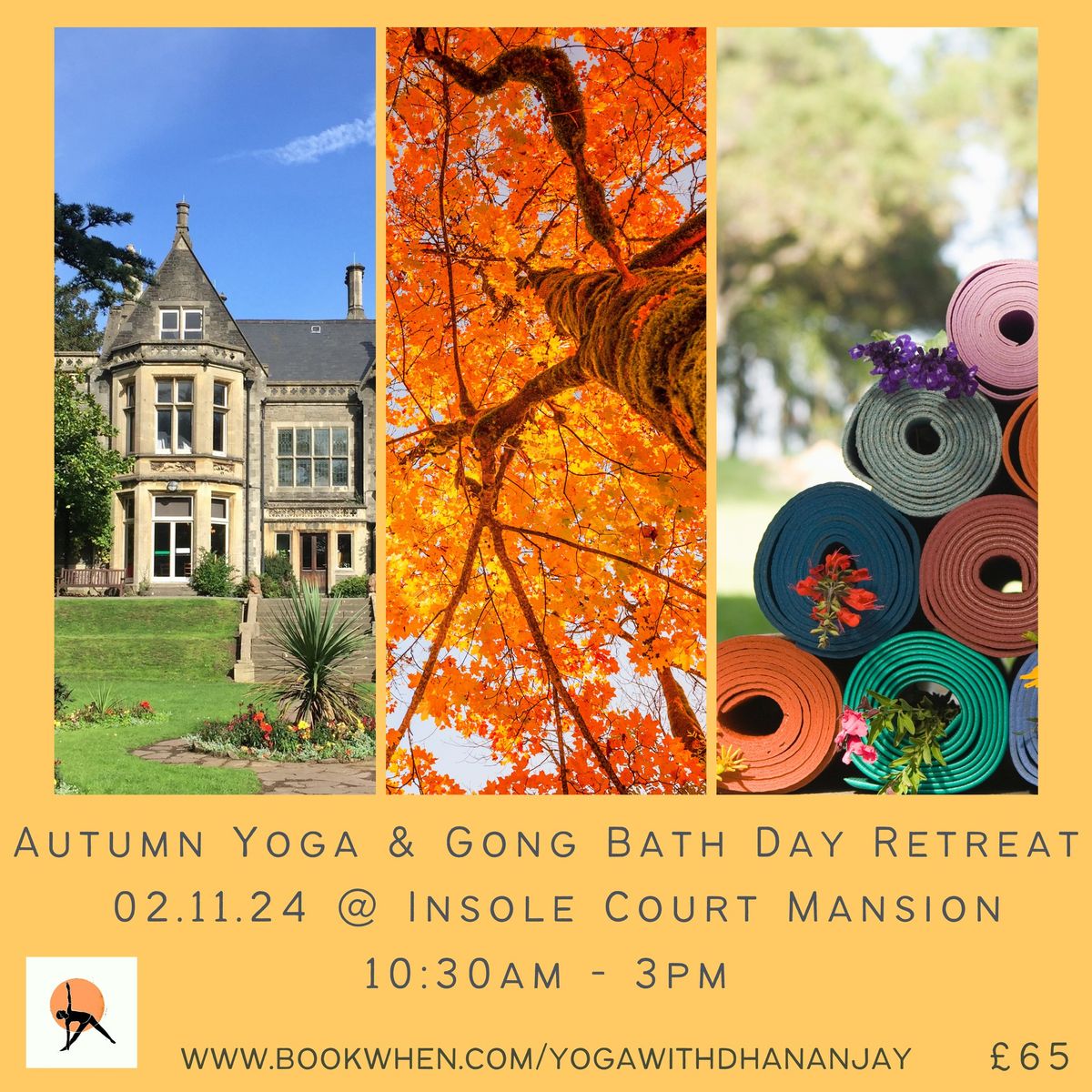 Autumn Yoga & Gong Bath Day Retreat - Insole Court Mansion - Cardiff