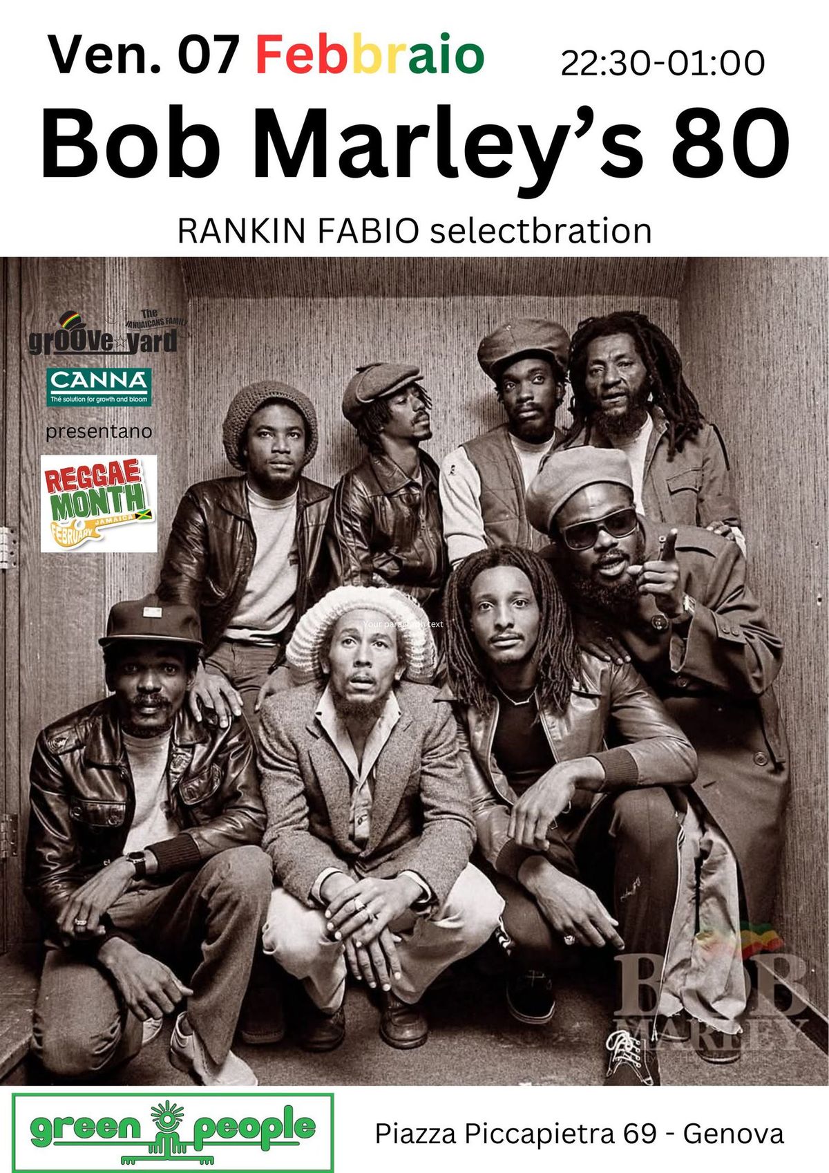 Groove Yard presenta: Bob Marley's 80 - Rankin Fabio selectbration