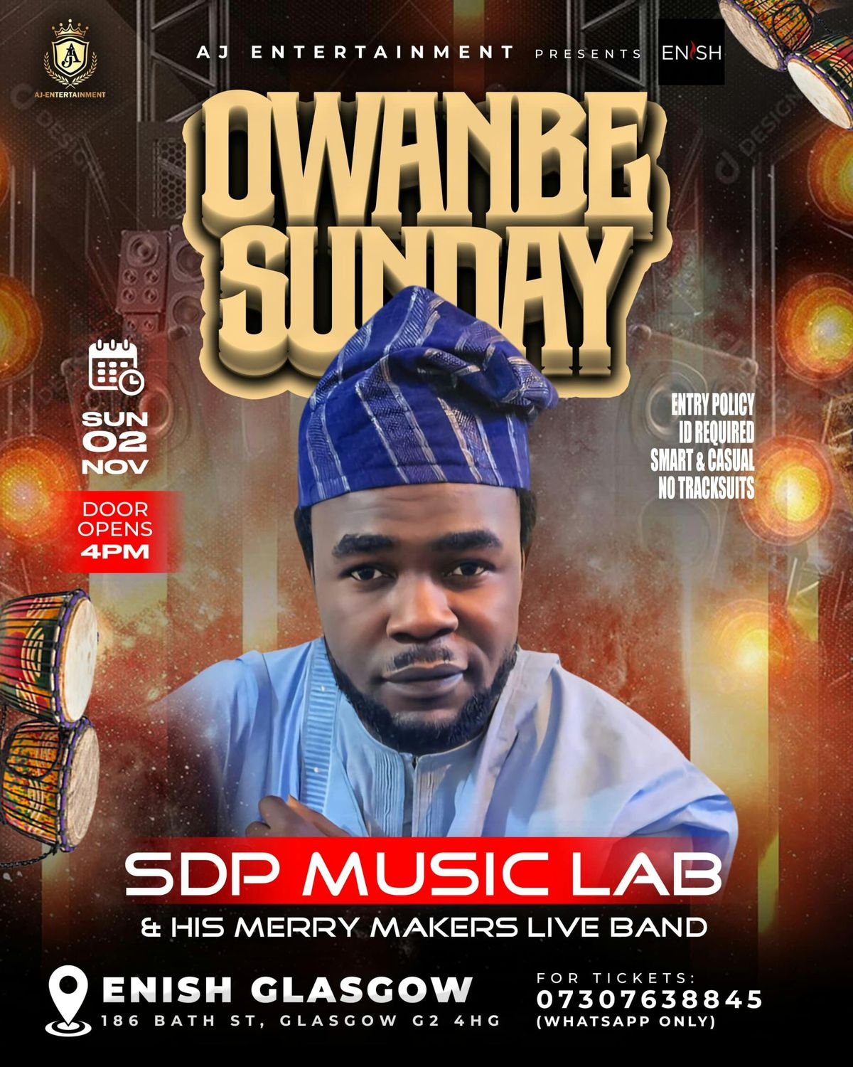 OWAMBE SUNDAY LIVE AT ENISH GLASGOW WITH SDP AND HIS MUSICAL GROUP 