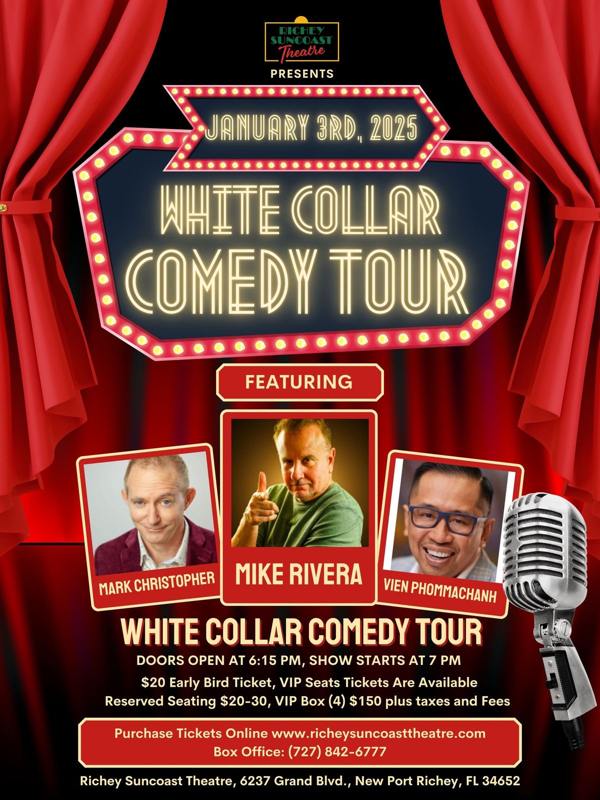 White Collar Comedy Tour - Mike Rivera with Vien Phommachanh, and host Mark Christopher