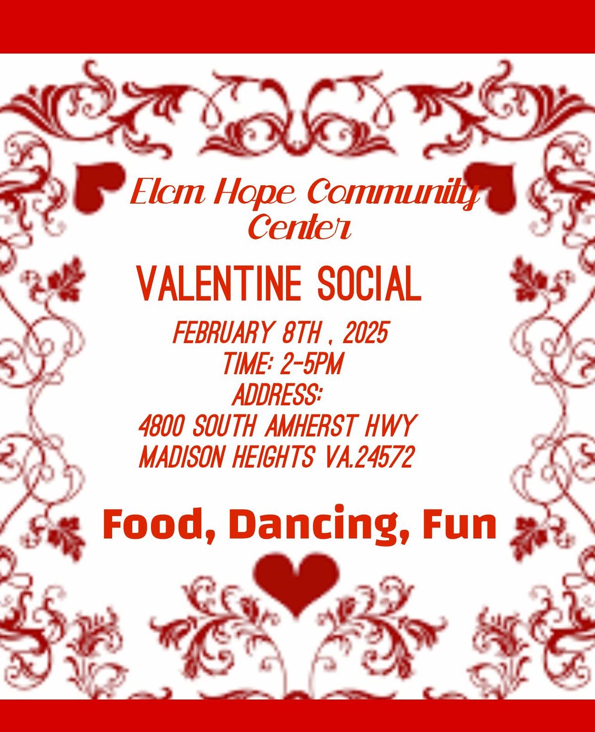 Elcm Hope Community Center Valentine Social 