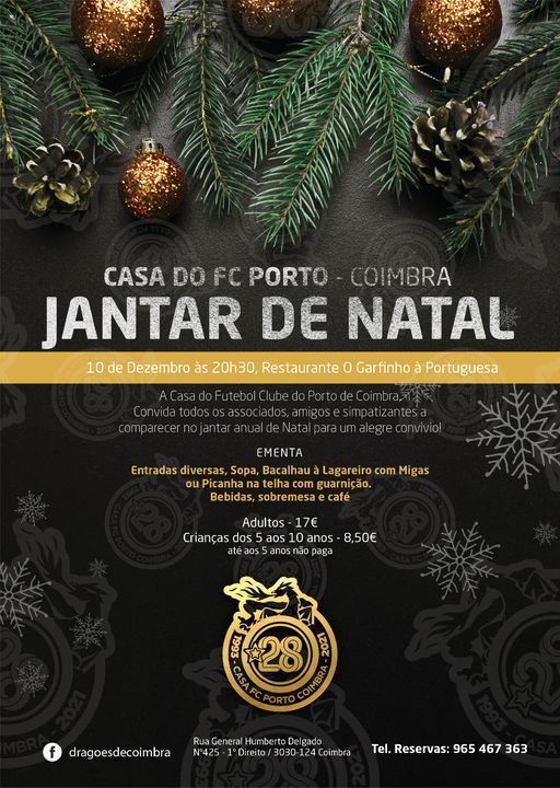 Jantar de Natal Casa dos Drag\u00f5es de Coimbra