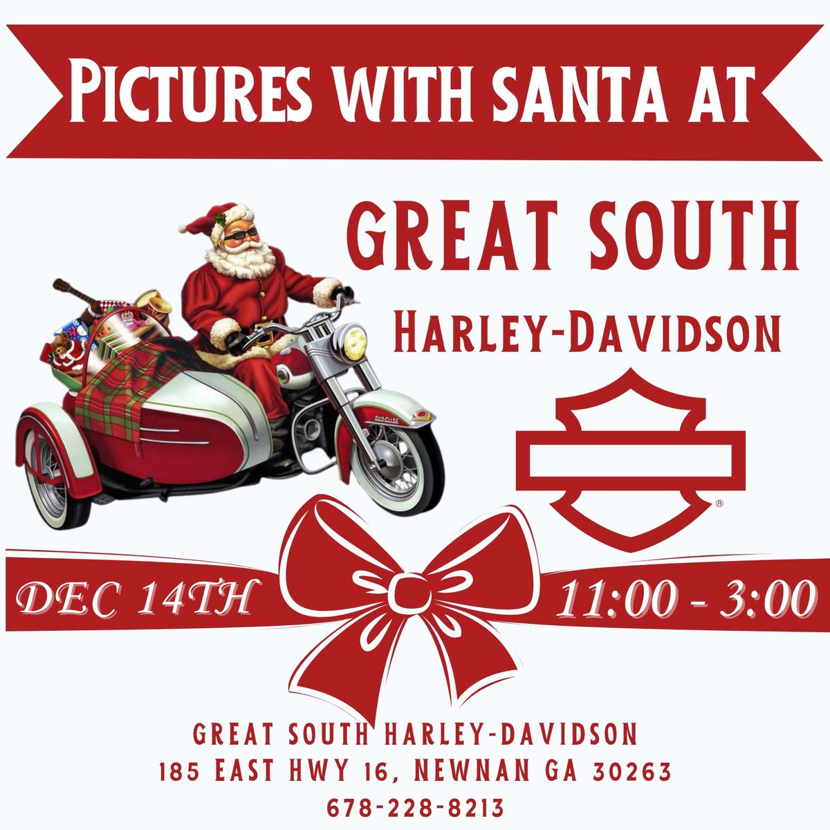 Pictures with Santa at Great South H-D