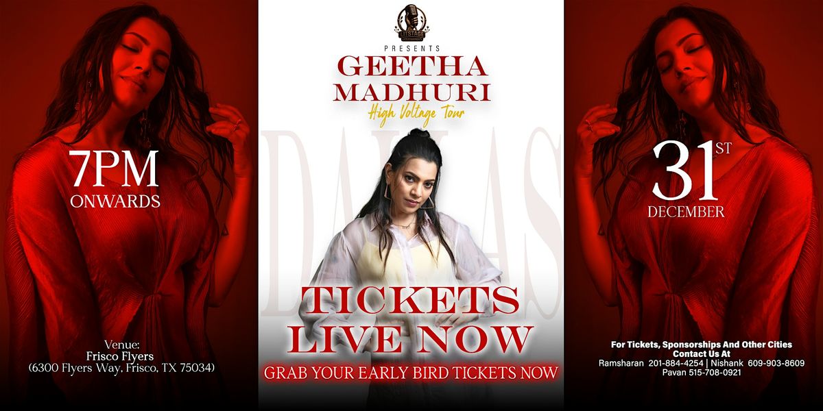 DALLAS\u2019 BIGGEST TOLLYWOOD NYE BASH: Geetha Madhuri Live in Concert 2026!