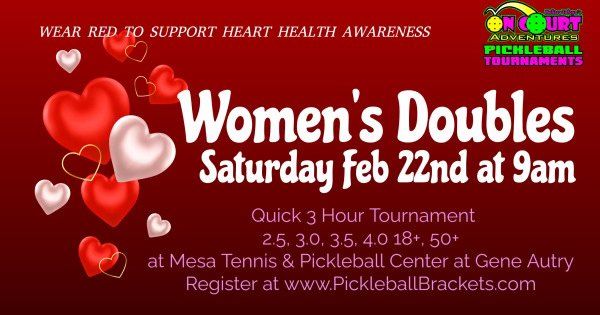 On Court Adventures 1 Day WOMEN'S DOUBLES Pickleball Tournament