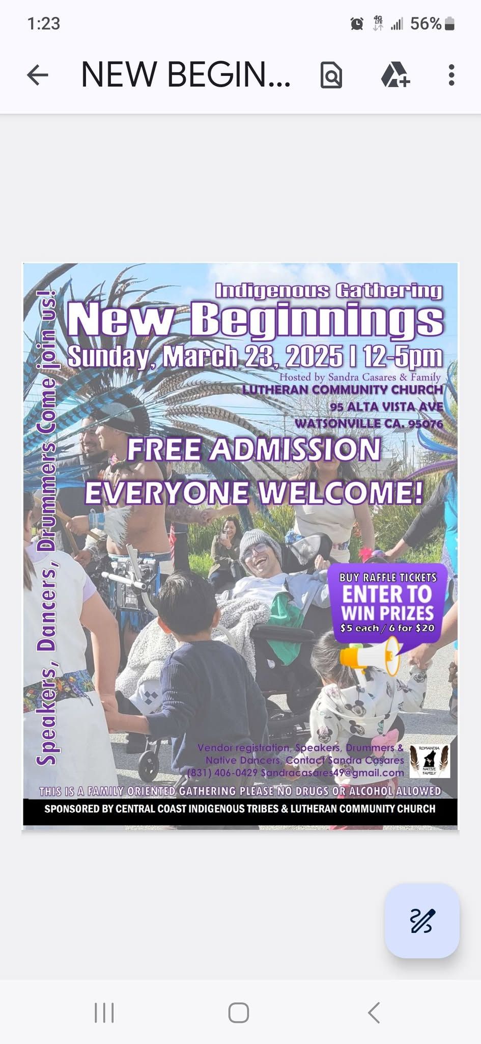 New Beganings, Indigenous spring gathering. 