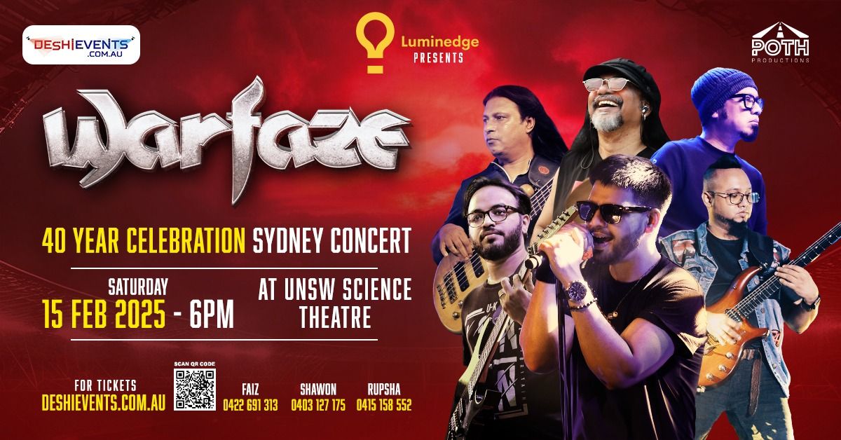 Luminedge Presents WARFAZE 40 Year Celebration Sydney Concert