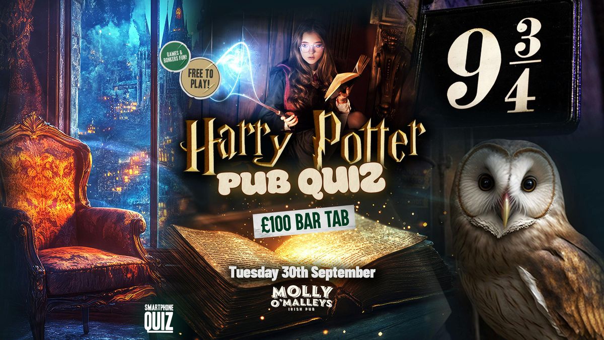 POT LUCK PUB QUIZ \ud83e\udd14 Every Tuesday at Molly O'Malleys | Harry Potter Theme 
