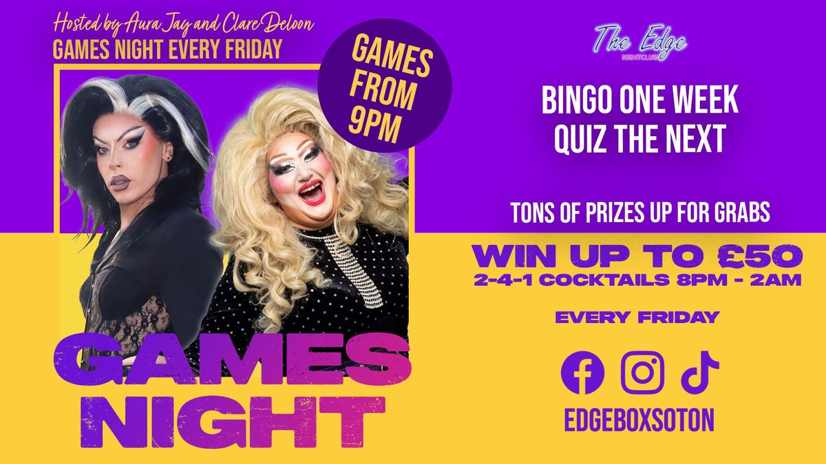 Games Night - Every Friday from 8pm