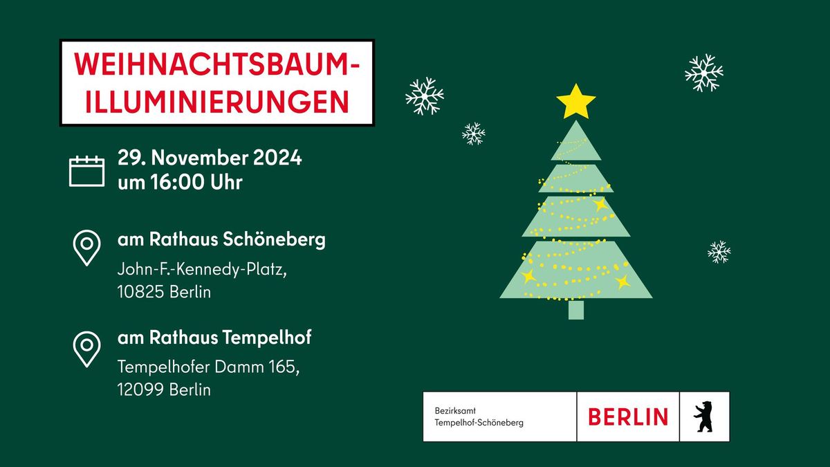 Illuminierung der Weihnachtsb\u00e4ume in Tempelhof-Sch\u00f6neberg