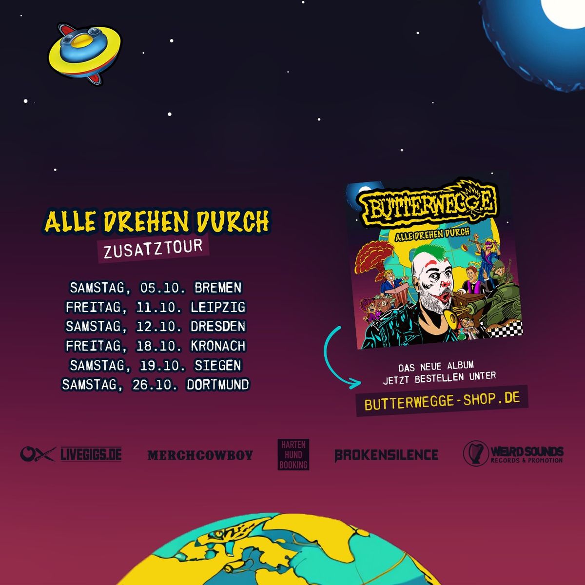 Butterwegge "Alle drehen durch" Zusatztour | Dresden, Club Puschkin