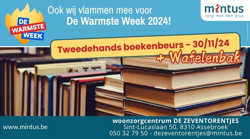 Tweedehands boekenbeurs + wafelenbak