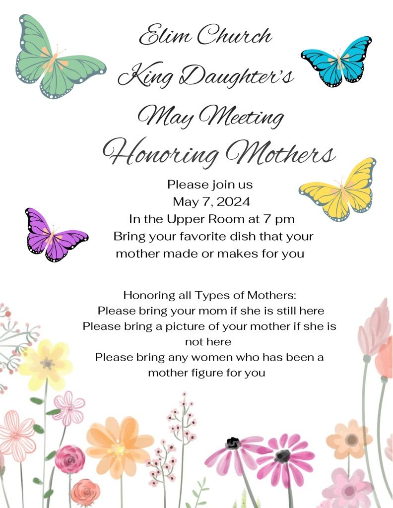 King\u2019s Daughters May meeting!