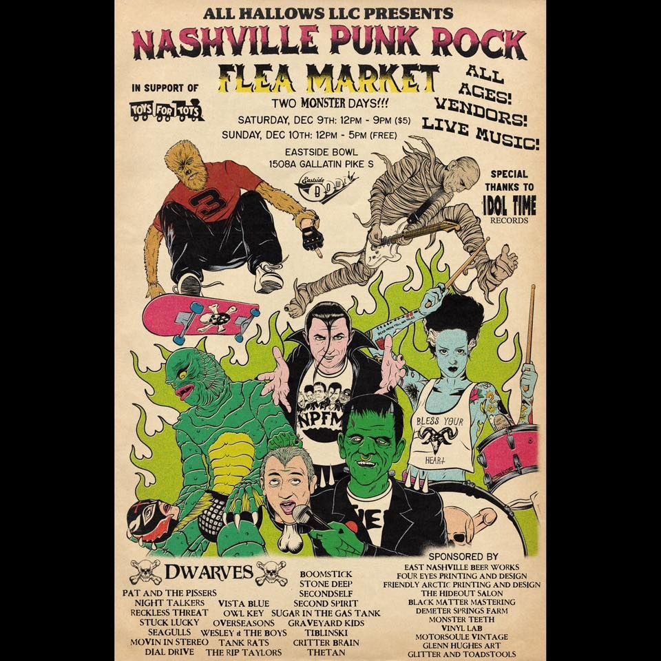 Nashville Punk Rock Flea Market at Eastside Bowl: A Double Creature  Feature