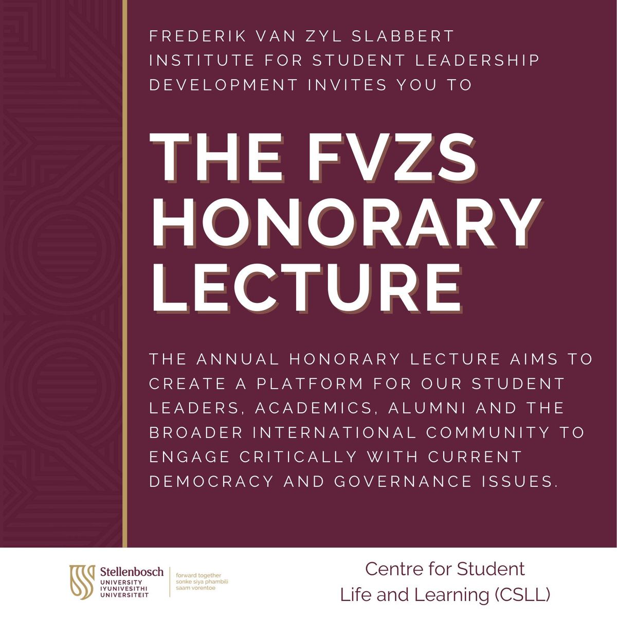 Annual Frederik van Zyl Slabbert Honorary Lecture