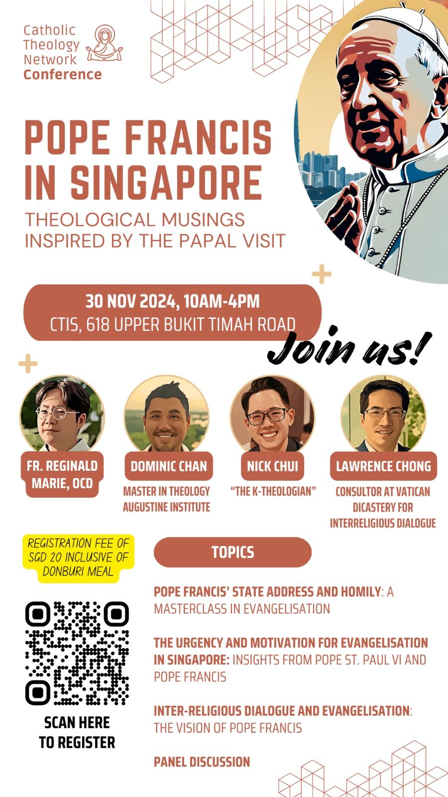 Catholic Theology Network Conference: POPE FRANCIS IN SINGAPORE THEOLOGICAL MUSINGS