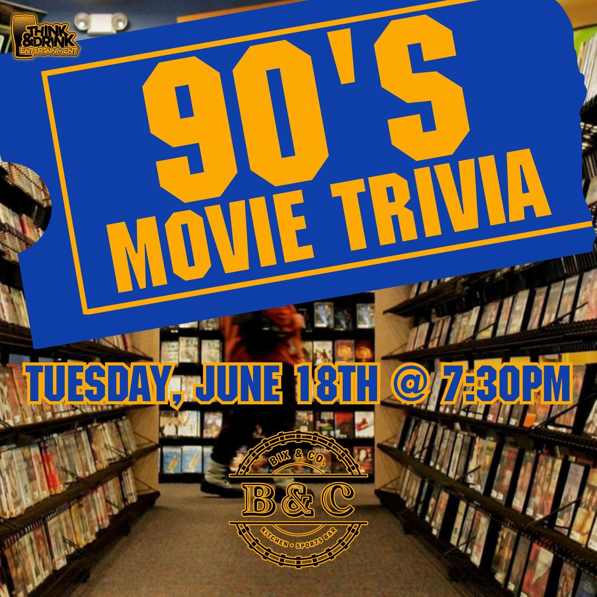 90's Movie Trivia @ Bix & Co. (West Des Moines, IA) \/ Tuesday, June 18th @ 7:30pm