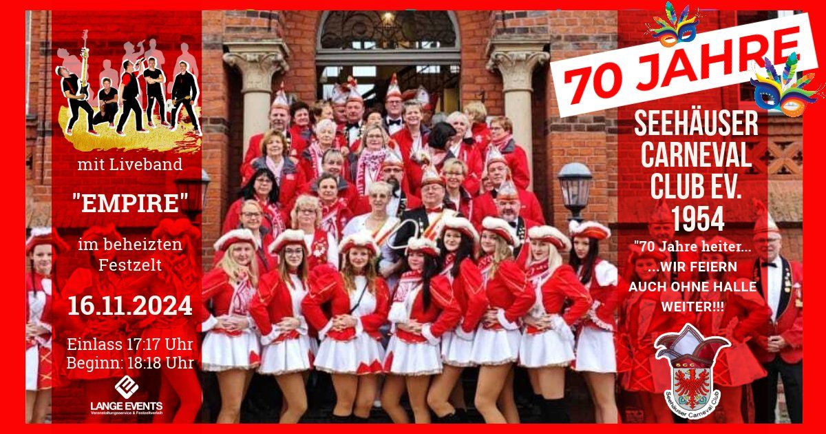 Karneval in Seehausen - 70 Jahre SCC mit Liveband EMPIRE