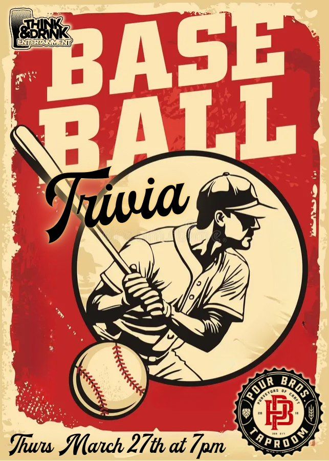 MLB Baseball Trivia Night @ Pour Bros. Craft Taproom (Moline, IL) \/ Thurs March 27th @ 7pm