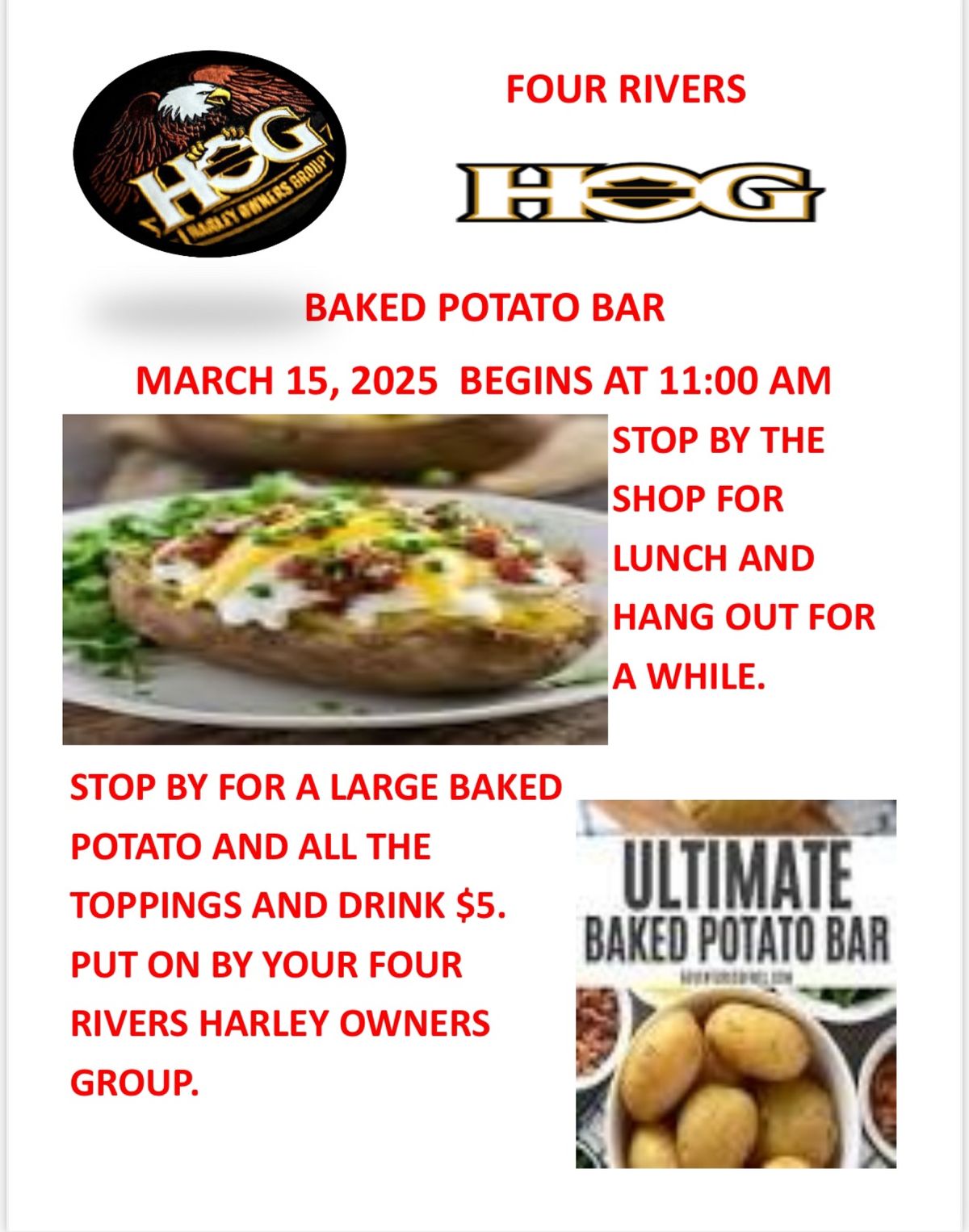 HOG Baked Potato Bar! 