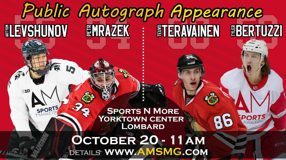 Artyom Levshunov, Teuvo, Mrazek & Tyler Bertuzzi Sports N More Yorktown Center, Lombard, IL