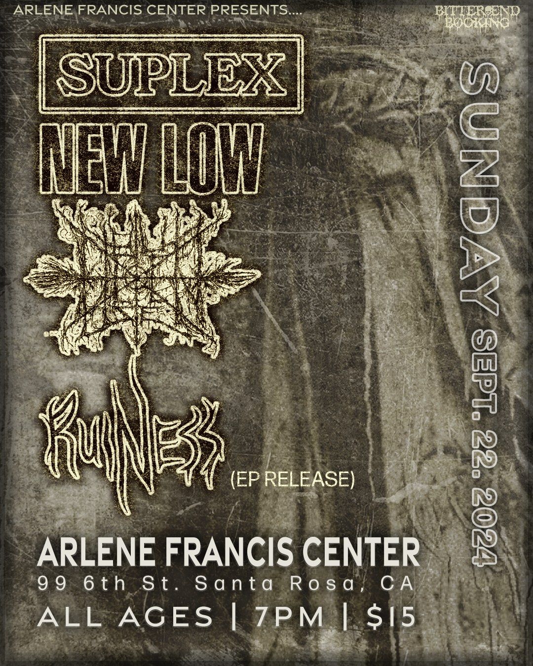 Ruiness EP release show featuring Suplex, New Low, and Hexen House at The Arlene Francis Center