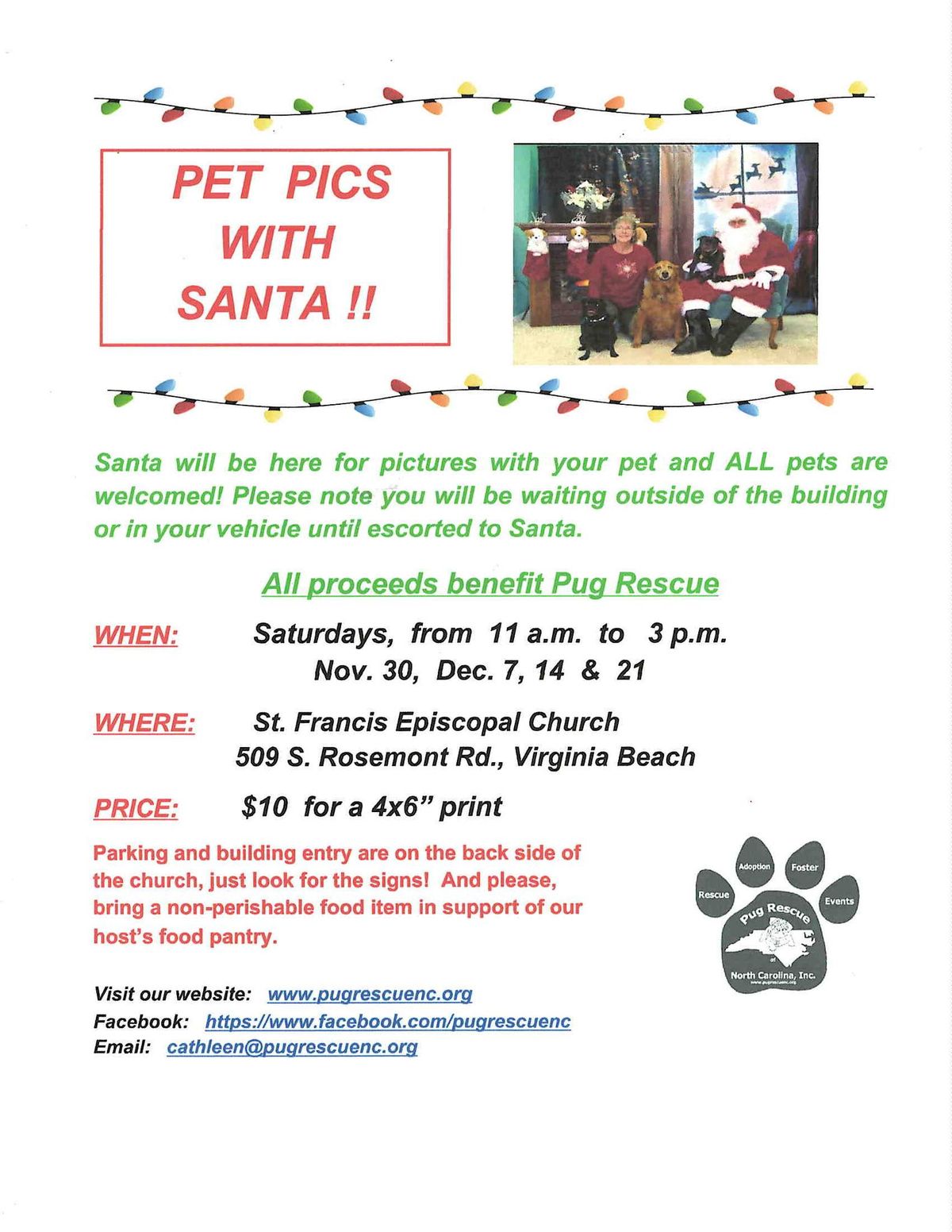 Pictures with Santa Pets and Humans welcome 