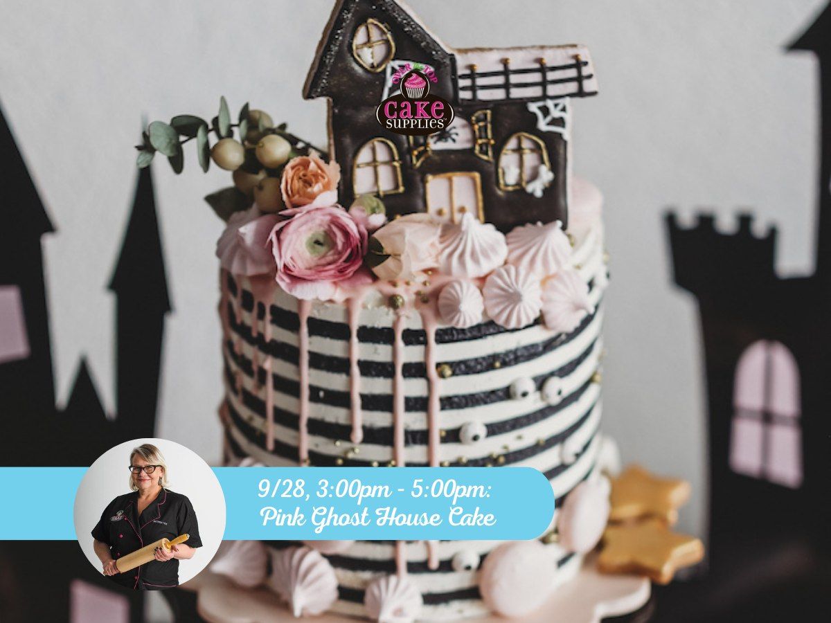 PINK GHOST HOUSE CAKE 