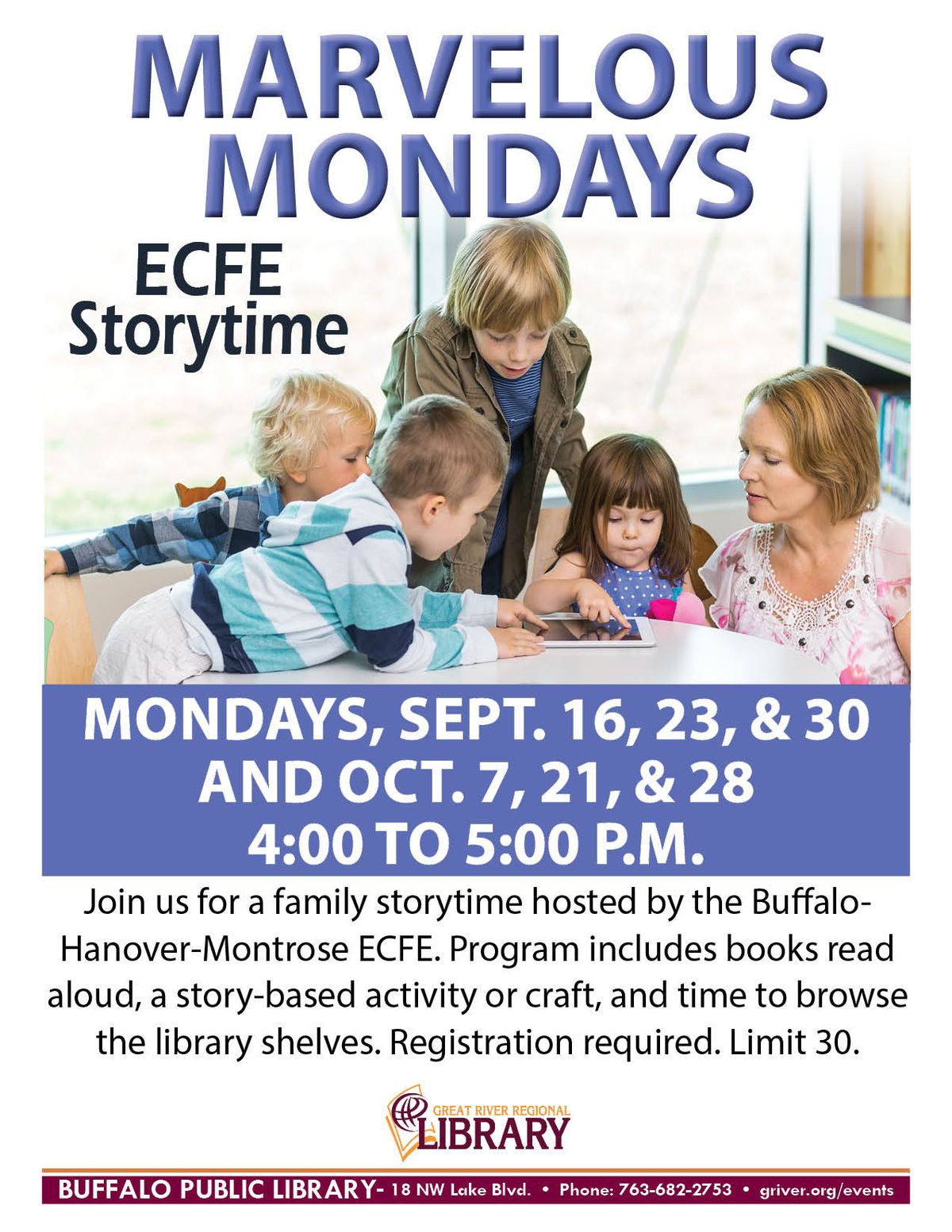 Marvelous Mondays: ECFE Storytime