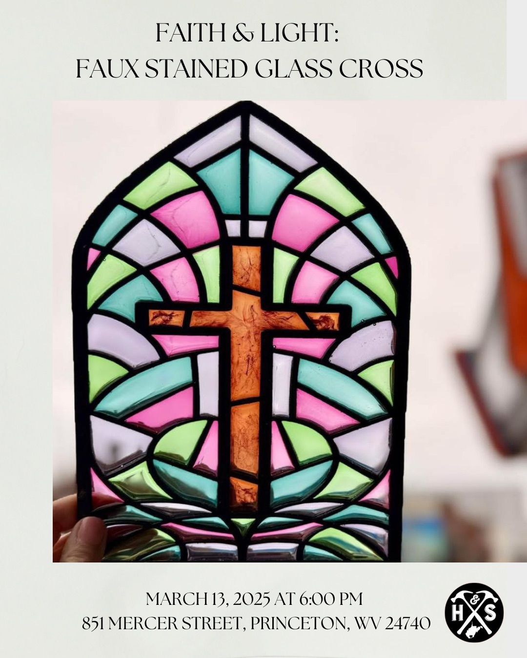 Faith & Light: Faux Stained Glass Cross 