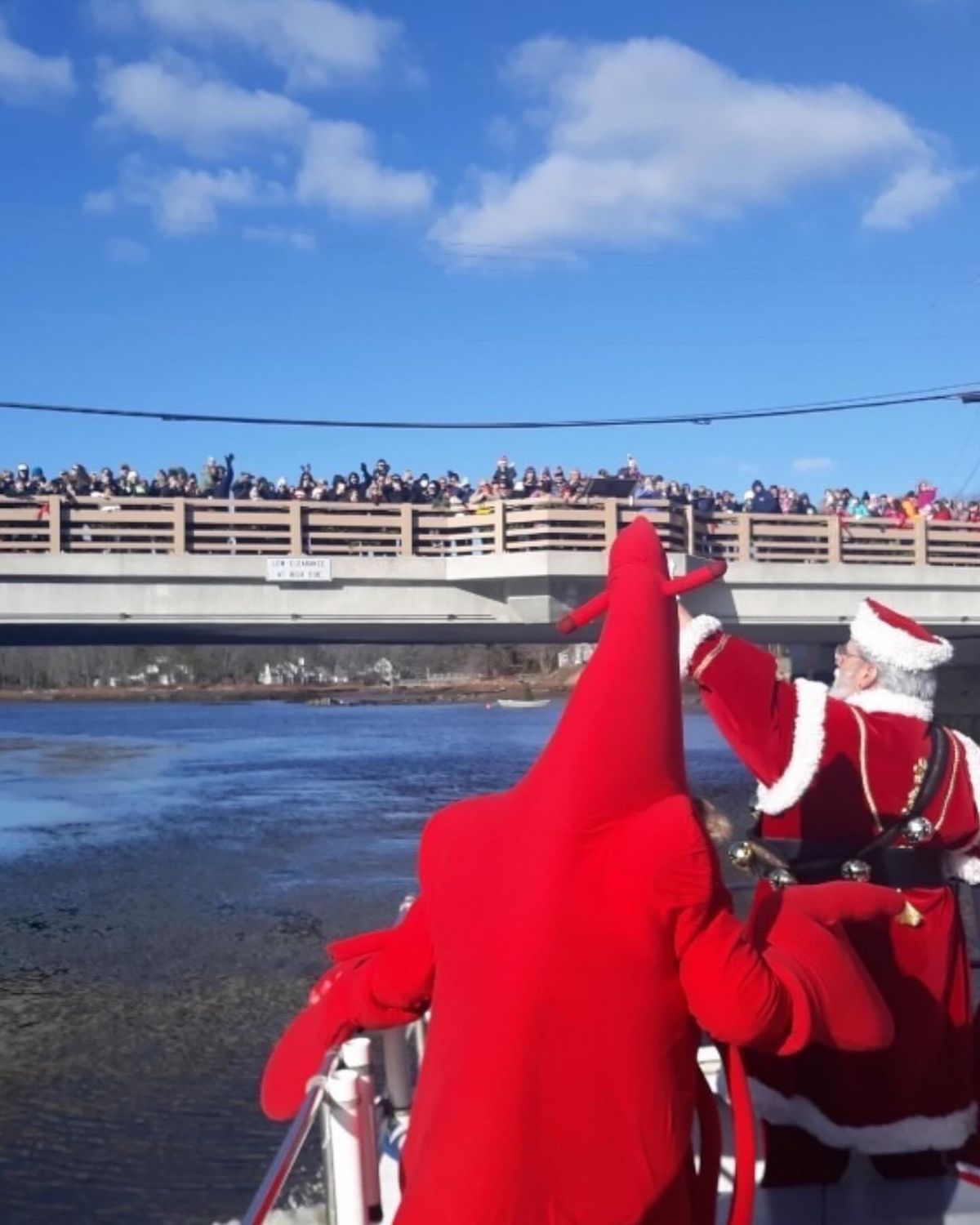 Wave to Santa On the Lobster Boat