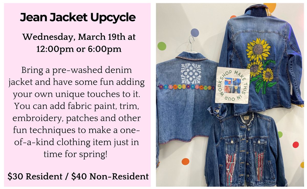 Adult Craft Class: Jean Jacket Upcycle