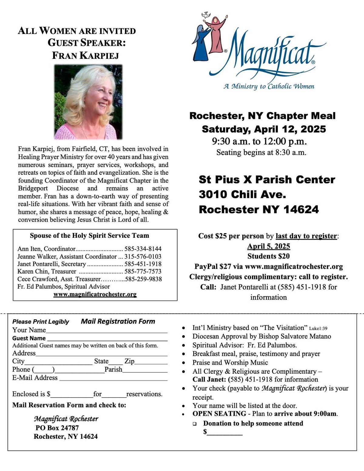 Rochester Magnificat Meal