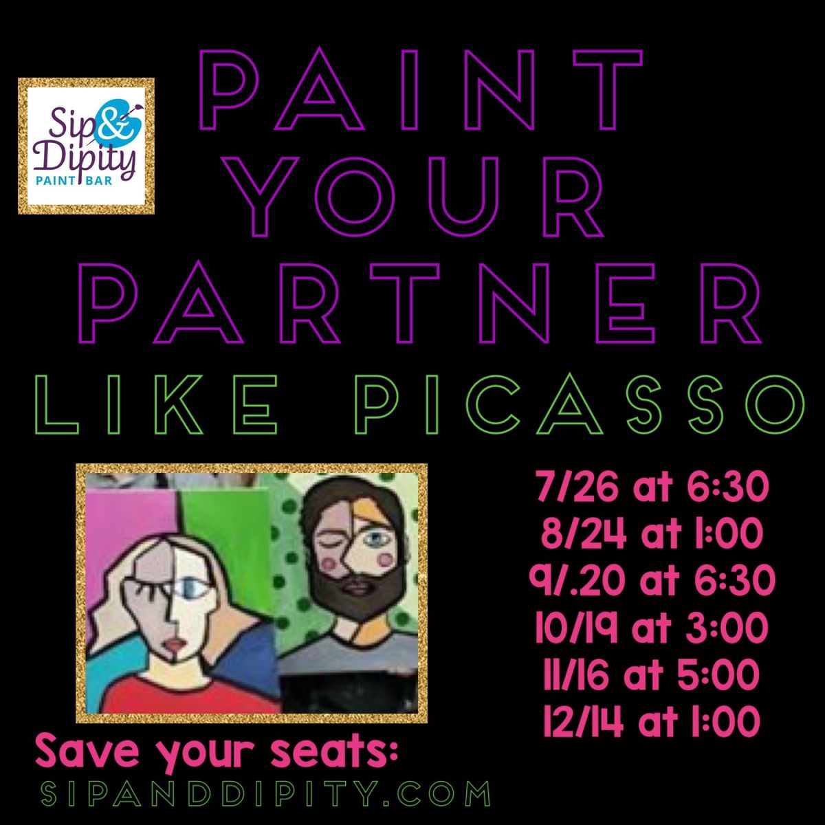 Paint your Partner like Picasso- multiple dates available 