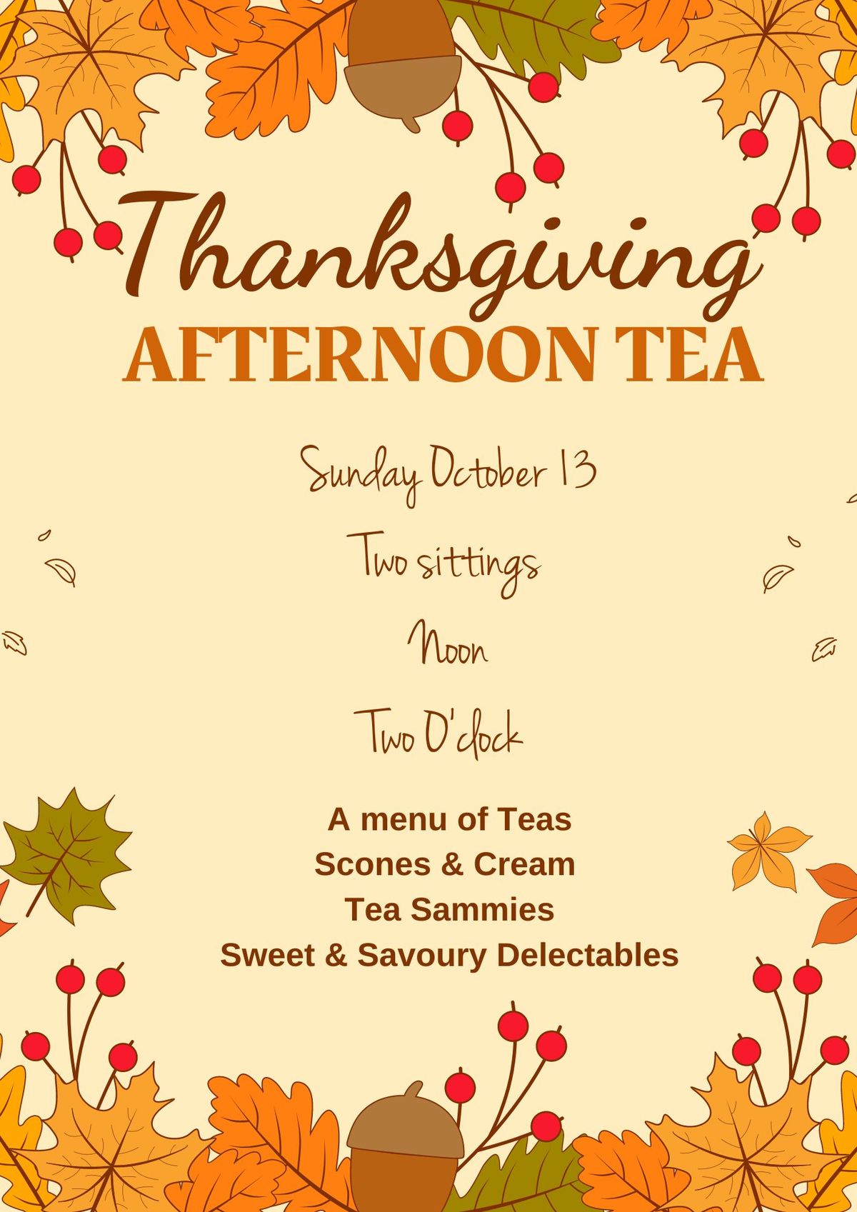 Thanksgiving Afternoon Tea