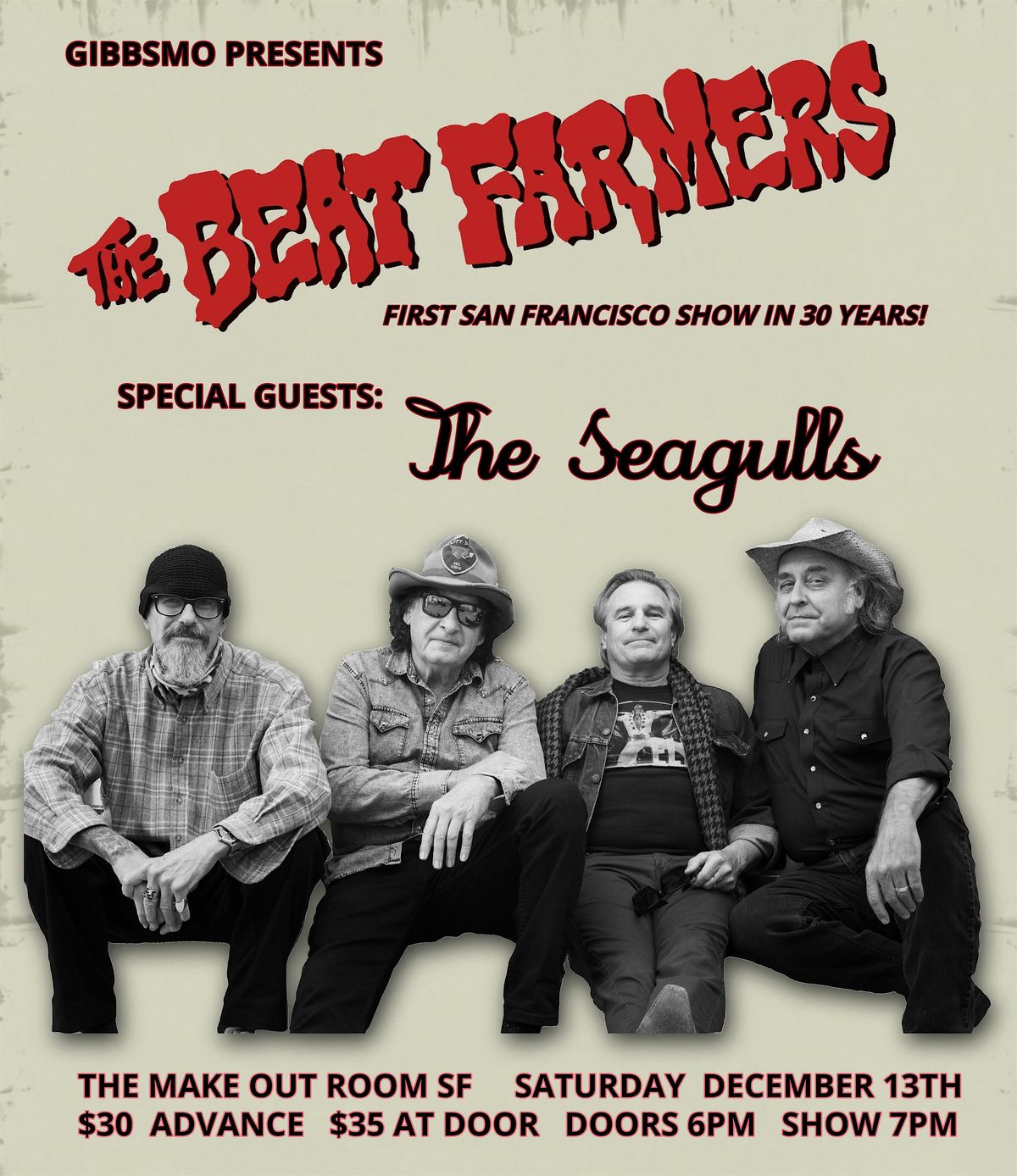 The Beat Farmers with special guests The Seagulls