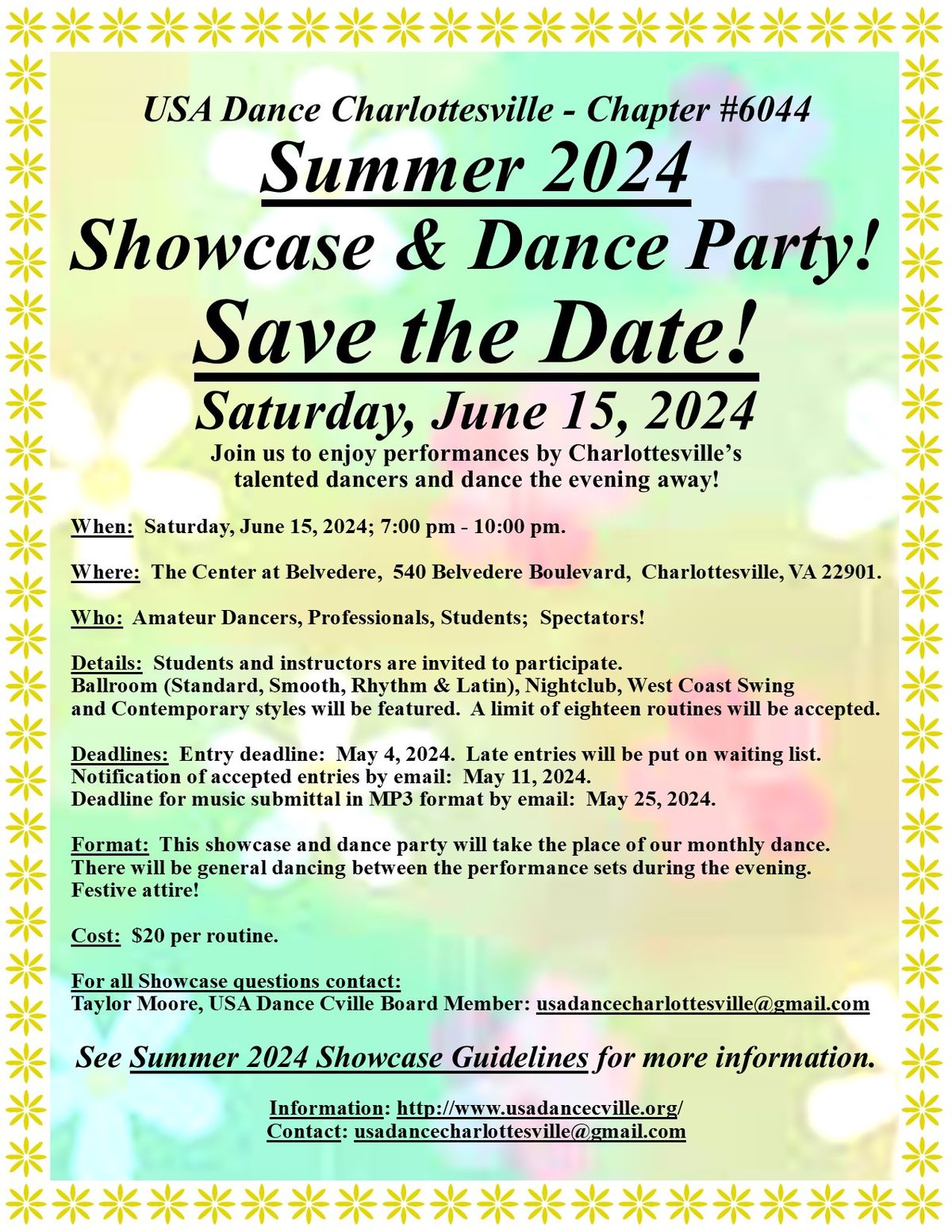 June 2024 SHOWCASE and Dance Party - USA Dance Charlottesville