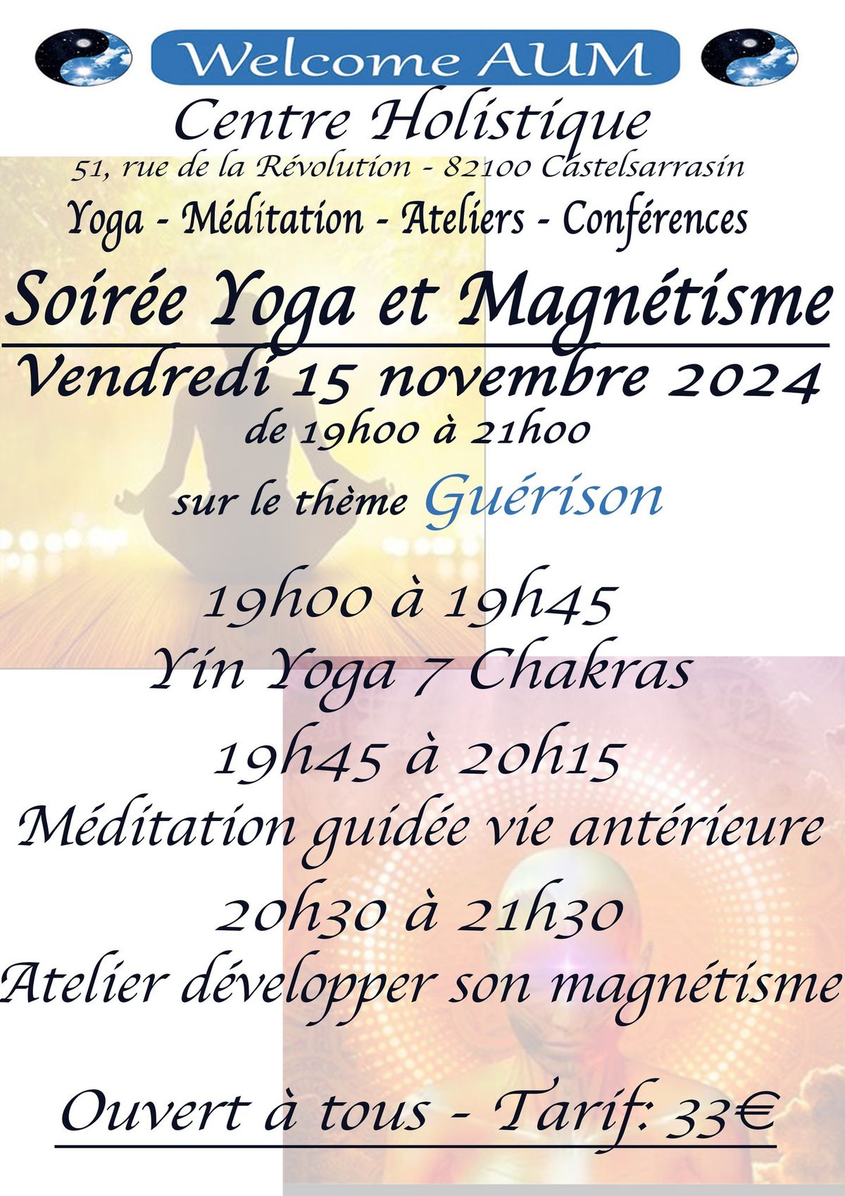 Soir\u00e9e Yoga et Magn\u00e9tisme