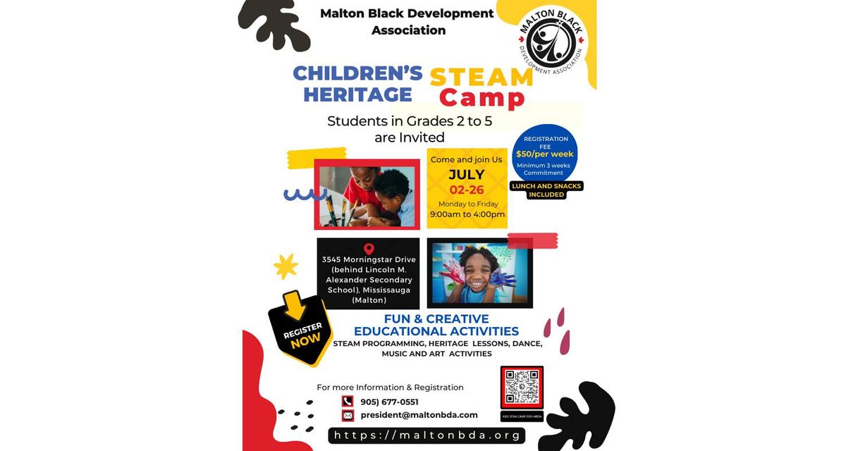 Children\u2019s Heritage STEAM Camp 2024