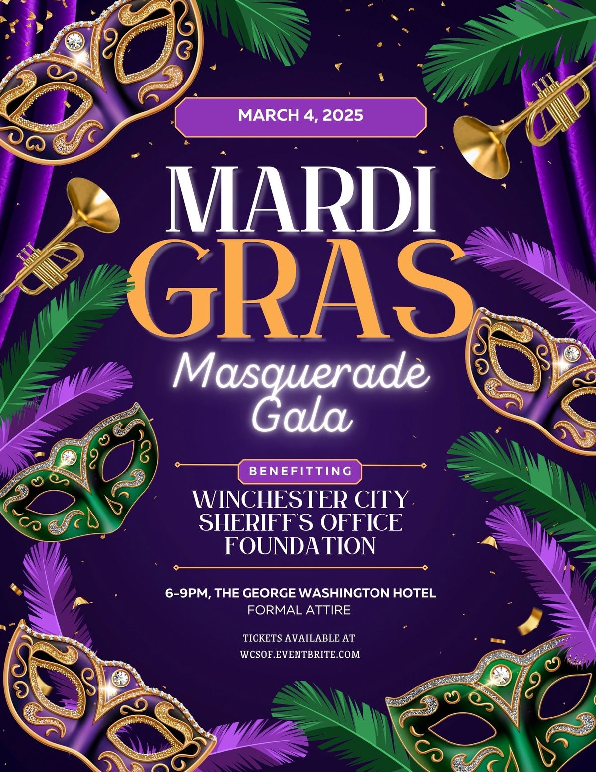 Mardi Gras Masquerade Benefitting Winchester City Sheriff's Foundation