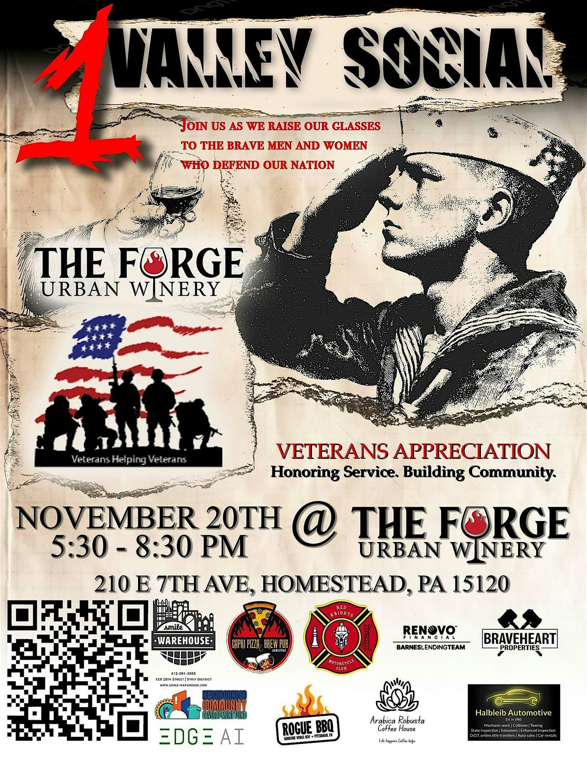 1 Valley Social Veteran Appreciation Event