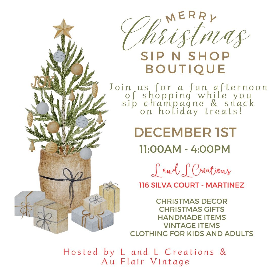 Merry Christmas Sip N Shop Boutique