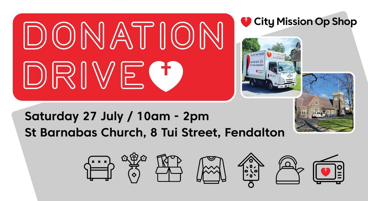 City Mission Op Shop Donation Drive - St Barnabas Church - Fendalton