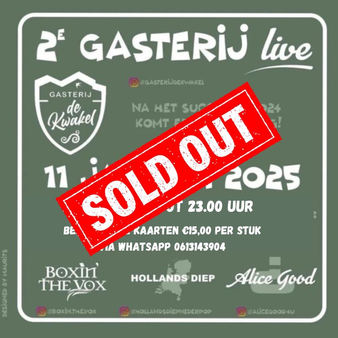 Gasterij Live in De Kwakel - 2de editie! UITVERKOCHT 