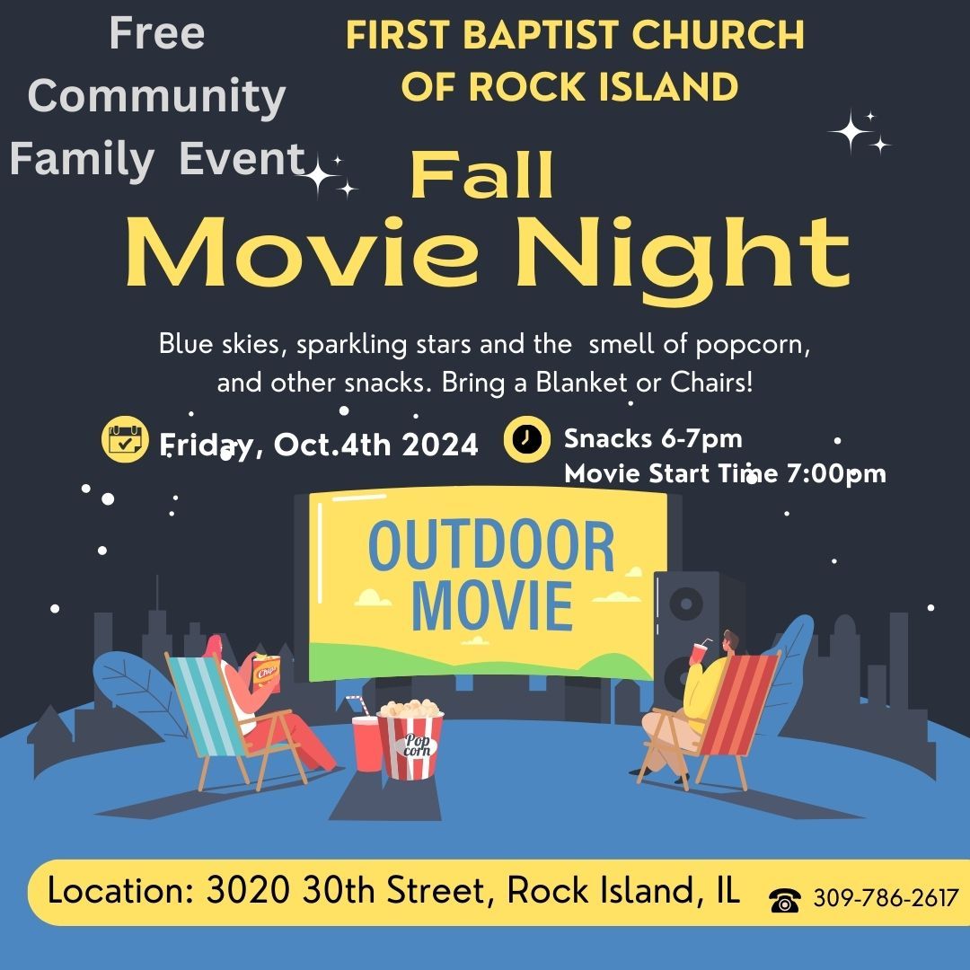 Oct. 4, 2024.  Free Family, Community  Outdoor Movie Night.