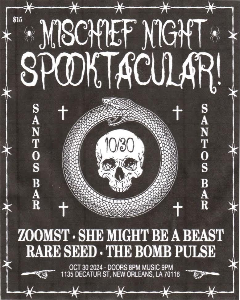 ZOOMST w\/SHE MIGHT BE A BEAST, RARE SEED & THE BOMB PULSE